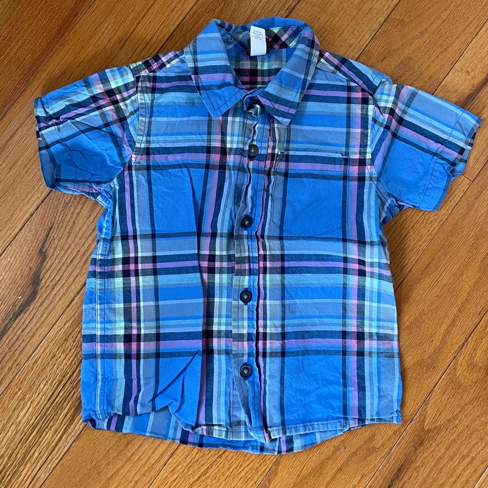 Tea Collection Plaid Button Down size 3T